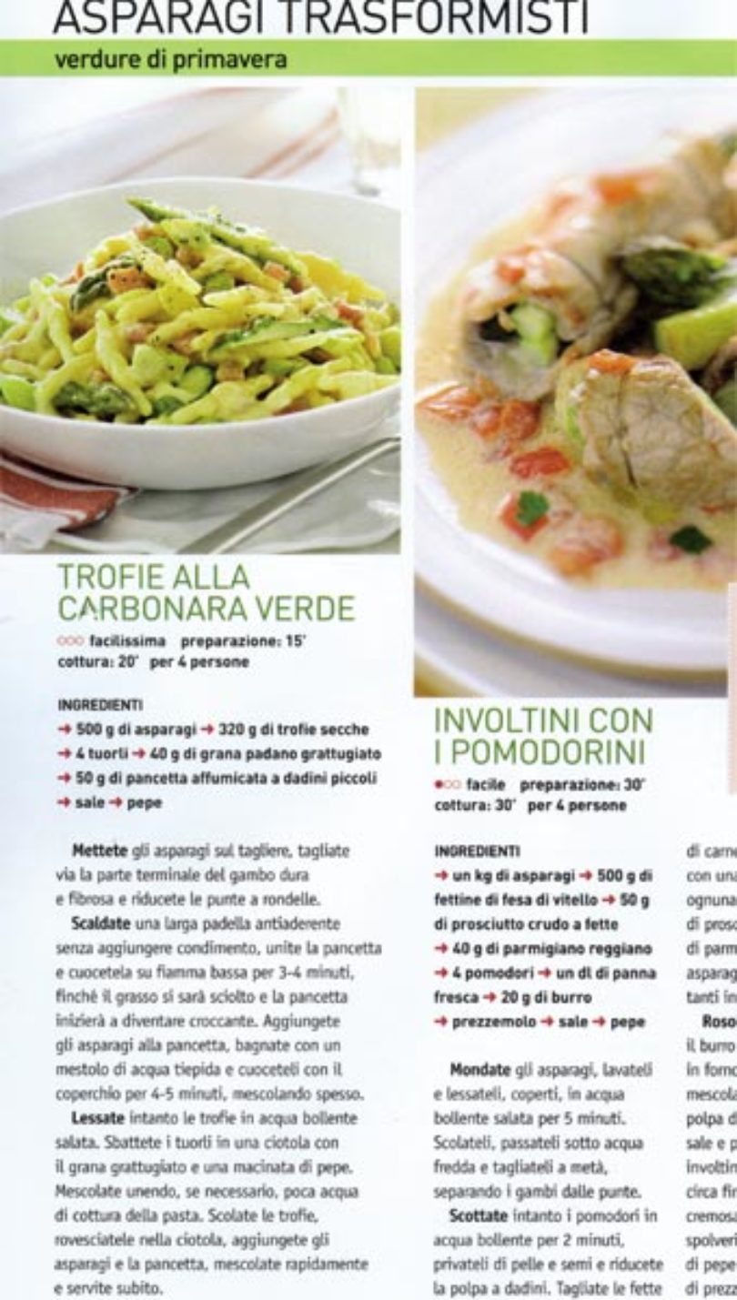 La Carbonara di primavera: trofie e asparagi