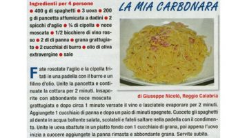 Storia di una carbonara personalizzata