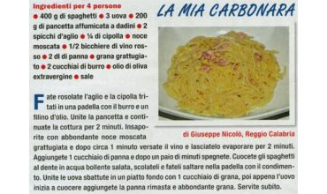 Storia di una carbonara personalizzata