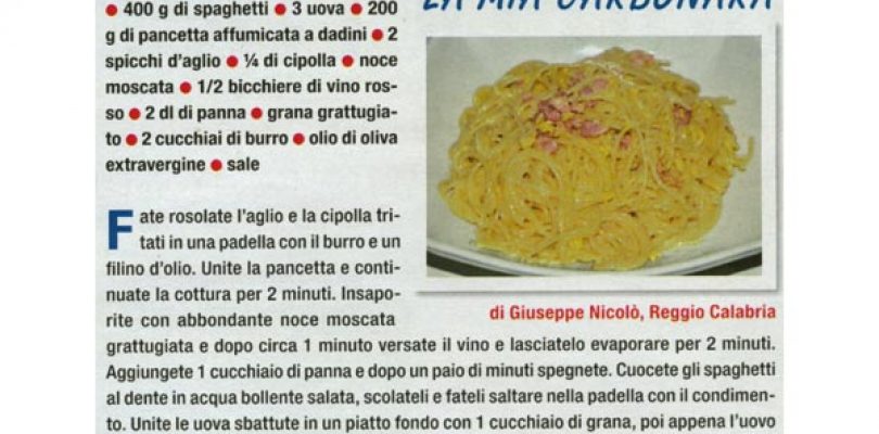 Storia di una carbonara personalizzata