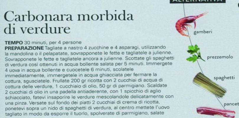 Grazia, la carbonara (morbida) di primavera