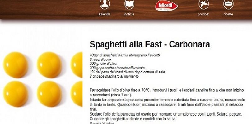 Fast Food? No, fast carbonara, by Davide Scabin