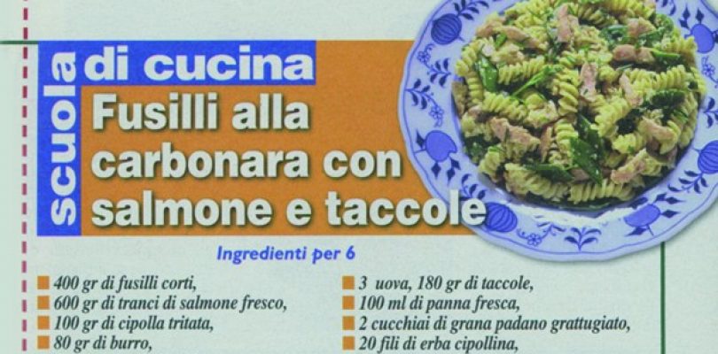 Telesette, ecco la carbonara con salmone e taccole