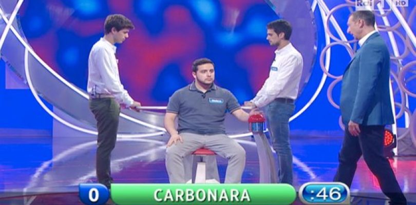 Reazione a catena, la carbonara nel quiz di RaiUno