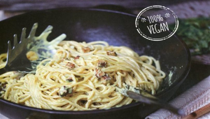 Vegetariana, la carbonara ai legumi