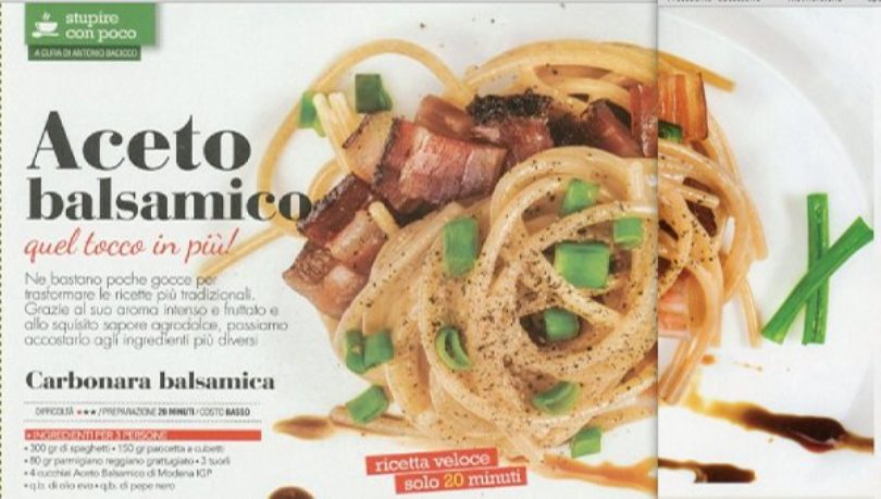 Carbonara all’aceto balsamico, quel tocco in più…