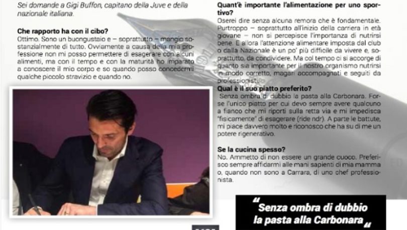 Gigi Buffon e la carbonara, amore eterno