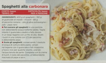 Paola Ferrari, spaghetti alla carbonara al top