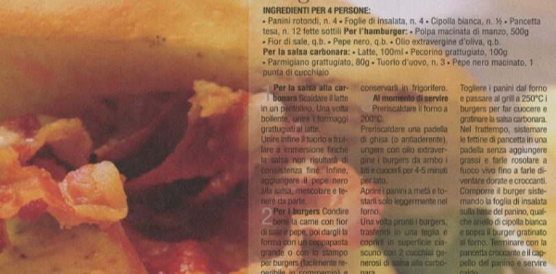 Eva Cucina e lo sfizioso burger alla carbonara