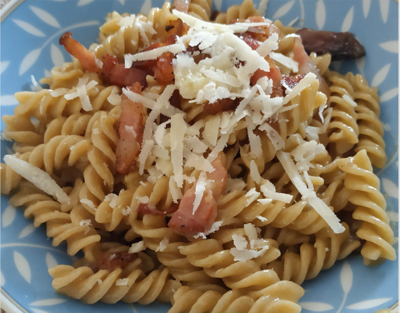 Carbonara con pasta integrale