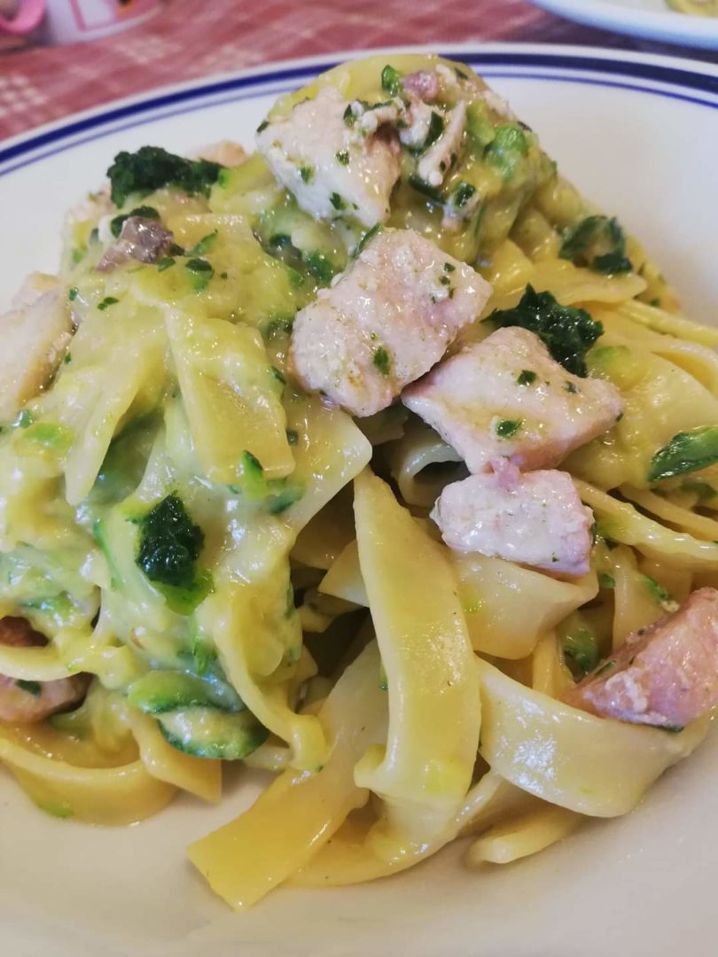 Carbonara di pesce spada e zucchine di Pamela