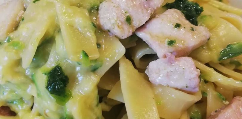 Carbonara di pesce spada e zucchine di Pamela