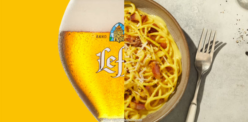 Birra e carbonara Leffe