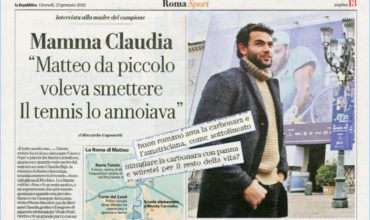 Matteo Berrettini e la carbonara su La Repubblica