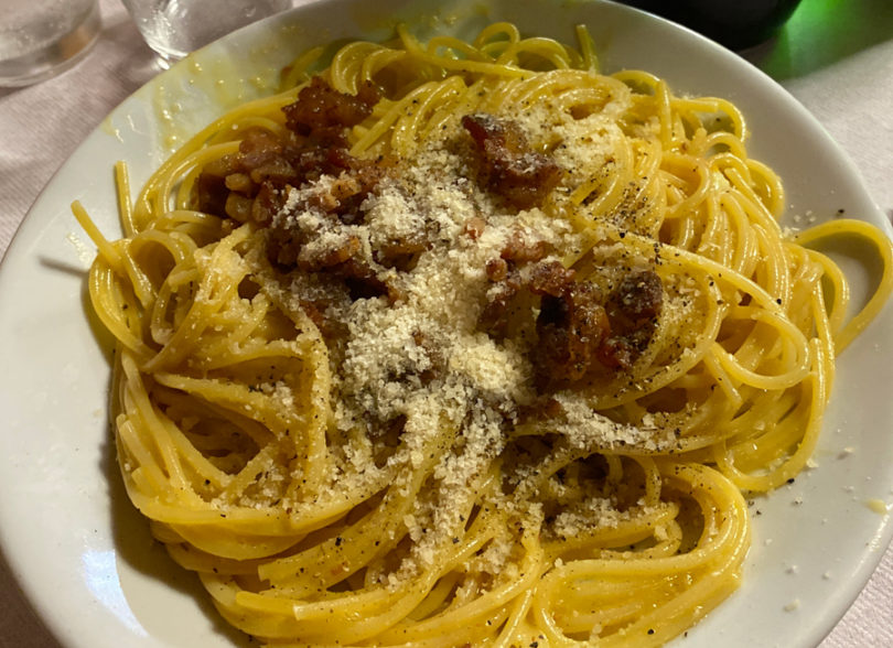 Carbonara Trattoria Mezzaluna Orvieto