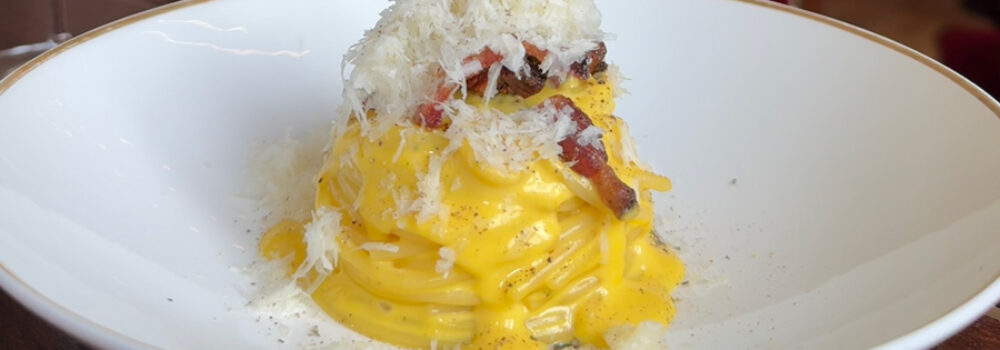 ricetta carbonara chef Alfonso D'Auria ristorante Follie Roma