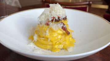 ricetta carbonara chef Alfonso D'Auria ristorante Follie Roma