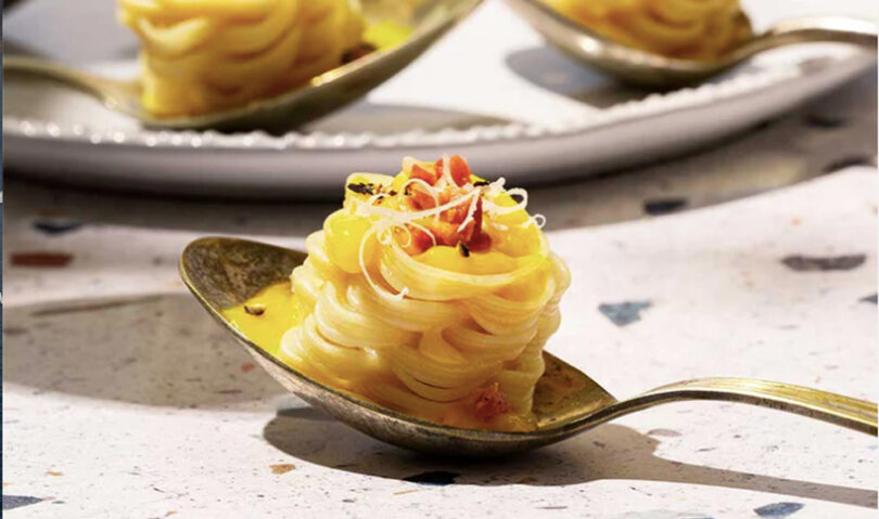 Artisia, la pasta 3D per preparazioni creative… e  carbonara aperitivo